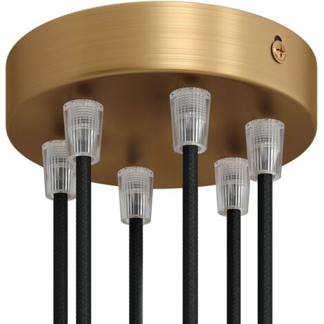 creative cables - Kit rosace métallique cylindrique à 6 trous - Conique, bronze satiné