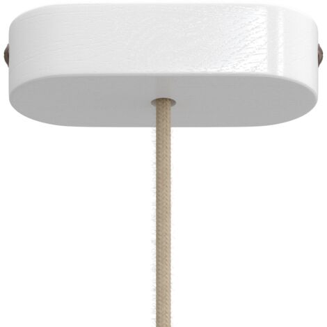 creative cables Kit Rosette en bois ovale - Blanc