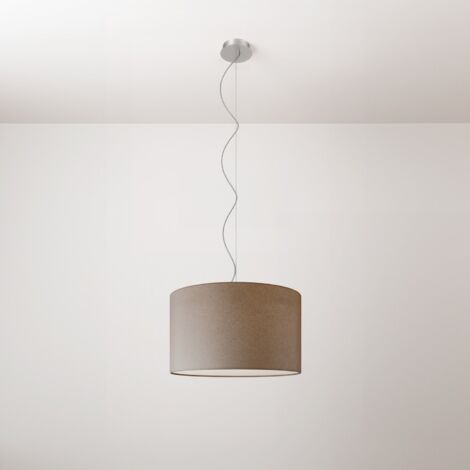 creative cables - Lampada a sospensione con paralume in tessuto Cilindro Small - Made in Italy