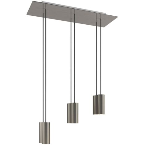 creative cables - Lampe suspendue à 6 gouttes avec Rose-One XXL rectangulaire 675 mm complète avec câble textile et abat-jour en métal Tub-E14