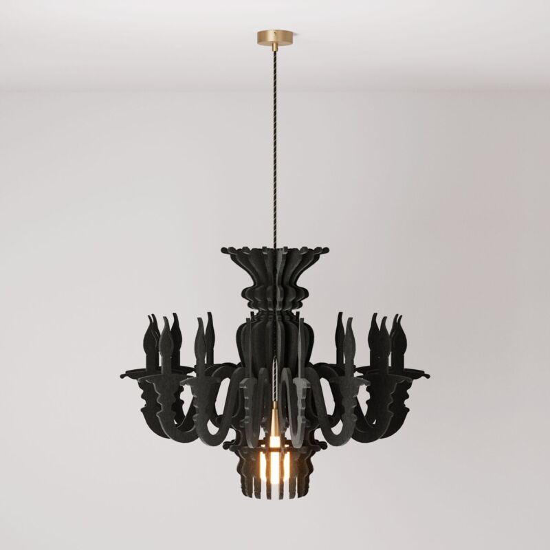 creative cables - Lampe suspendue avec abat-jour classique SHHANDELIER en matériau insonorisant creative cables - Lampe suspendue avec abat-jour classique SHHANDELIER en matériau insonorisant