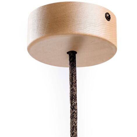 creative cables - Mini rosace cylindrique en bois avec 1 trou central - Neutre