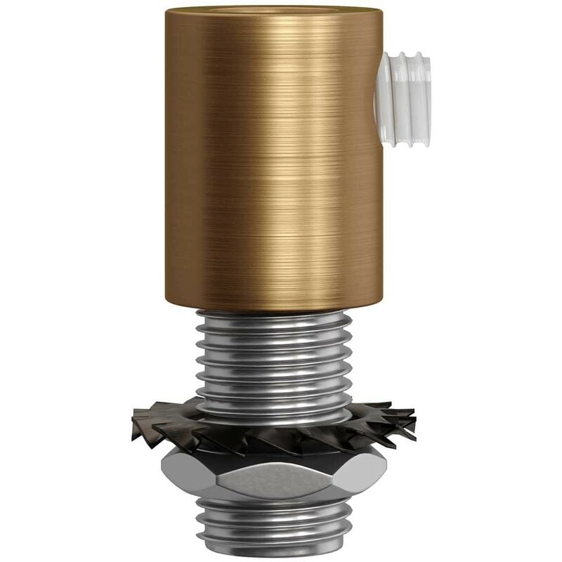 Creative Cables - Serre-câble cylindrique en métal avec tige, écrou et rondelle - 2 pièces Bronze satiné - Bronze satiné