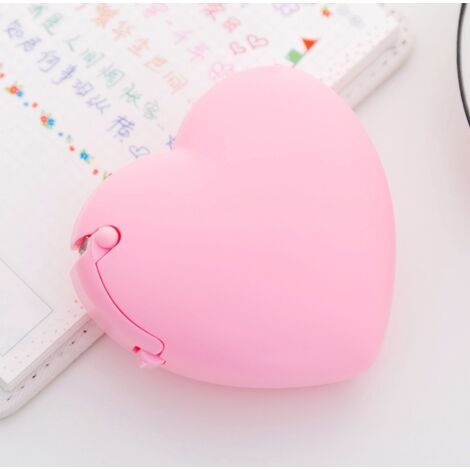 Creative cartoon stationery Portable love tape holder Hidden tape cutter with small tape 10  15cm pink