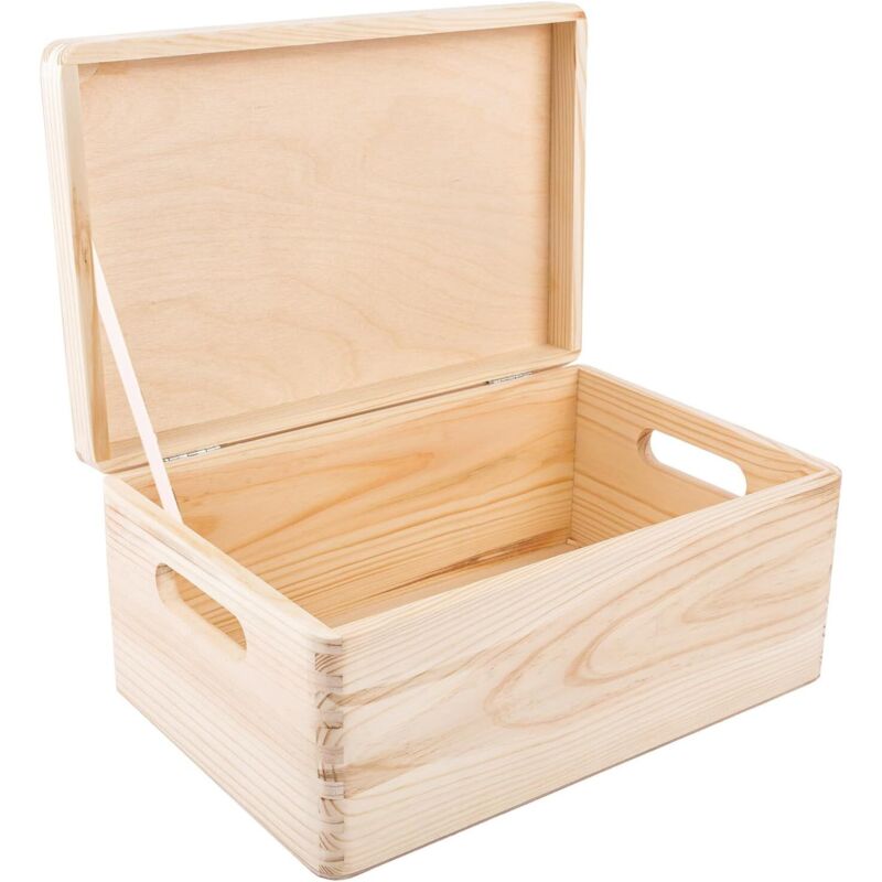 Creative Deco Holz Aufbewahrungsbox Mit Griffen 30 X 20 X 14 Cm – Natur