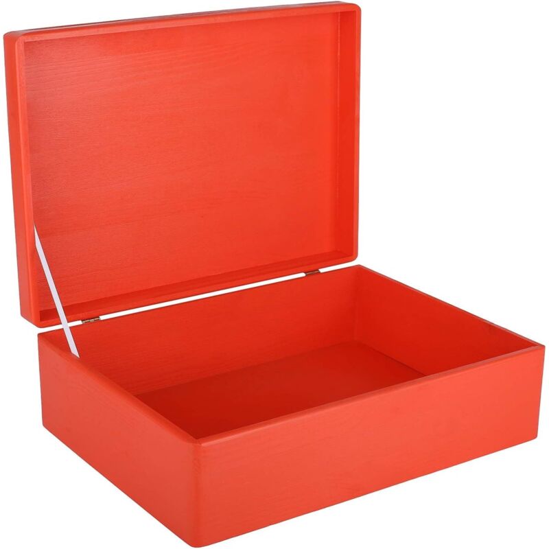 Creative Deco Aufbewahrungsbox Holz Mit Deckel 40 X 30 X 14 Cm – Rot
