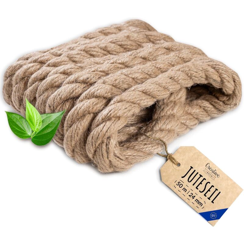 Creative Deco Juteseil Natur Robust & Langlebig Für Diy & Deko 50 M X 24 Mm