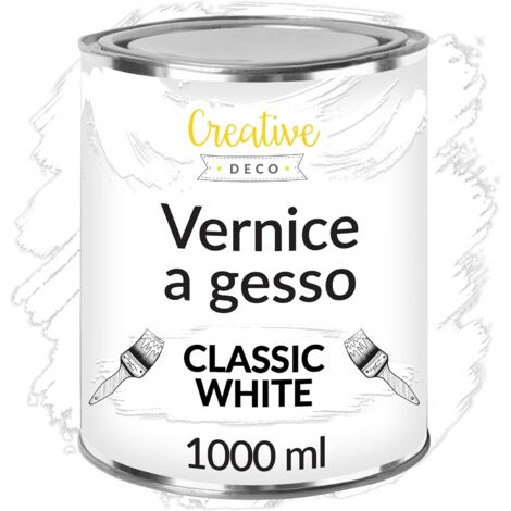Creative Deco Vernice a gesso Bianco 1L Opaca e Lavabile per Mobili in Legno