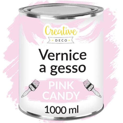 Creative Deco Vernice a gesso Rosa 1L Opaca e Lavabile per Mobili in Legno