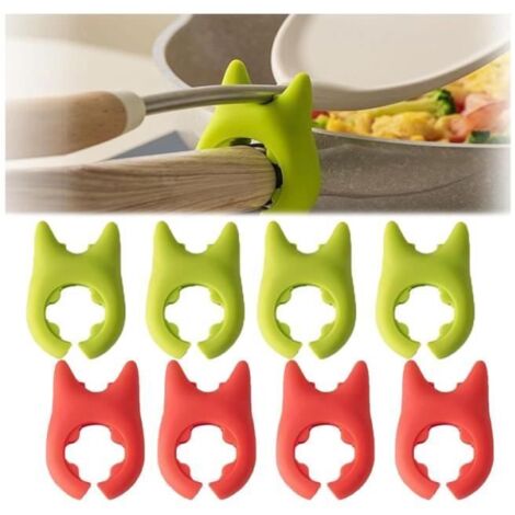 Creative Devil Shaped Spatula Rack with Pot Lid and Soup Spoon Holder, Silicone Spoon Rest, Spatula Holder, Rest Kitchen (Mix 8PCS)