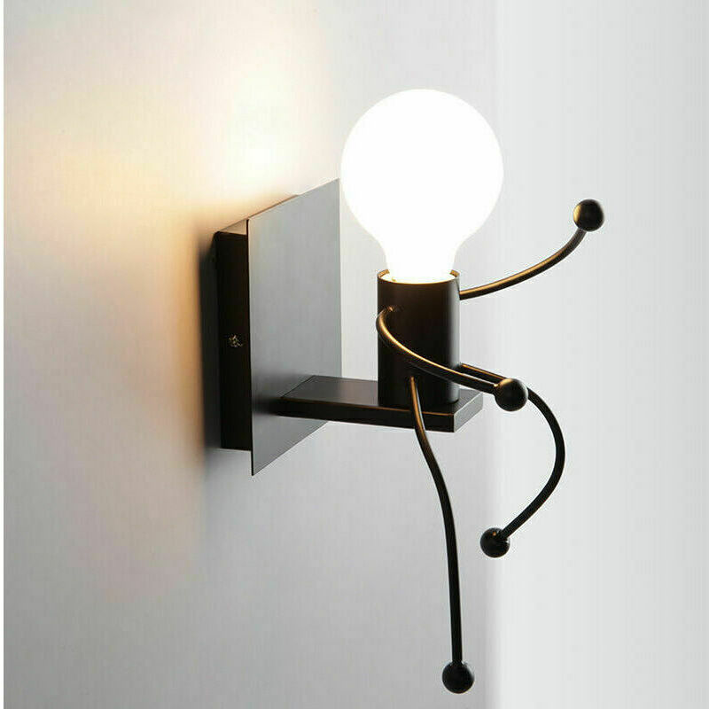 Creative Humanoid Wall Lamp Indoor Wall Sconce Modern Wall Lamp Max 60W E27 Art Deco for Kids Room, Bedroom, Hallway, Restaurant, Kitchen, Staircase