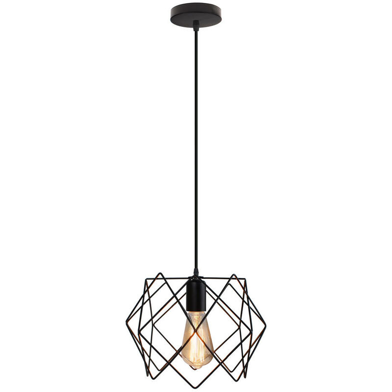 Creative Pendant Light,Antique Industrial Chandelier Metal Iron Hanging Light Black for Cafe Bar Bedroom Loft