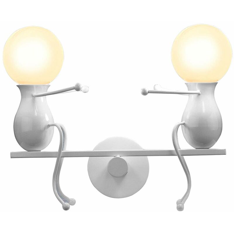 Wottes - Creative LED Wall Light Cartoon Metal Sconce Adjustable Individuality Modern Living Room Bar (White) - White