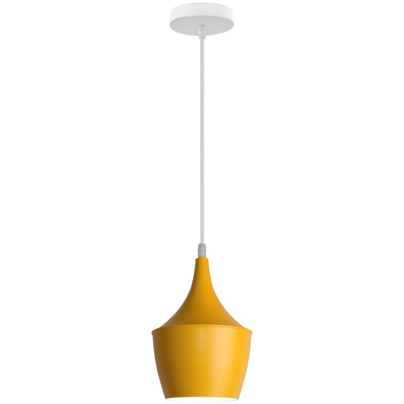 Wottes - Creative Modern Pendant Lamp E27 Decorative Chandelier Iron Bedroom Living Room (Yellow) - giallo