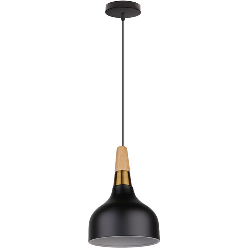 Creative Modern Pendant Light Fixture E27 Simple Chandelier Restaurant Bar Decoration (Black) - Nero