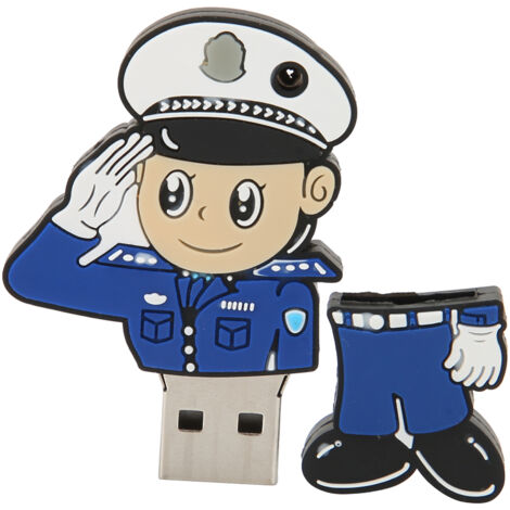 Creative Police Officer 64GB Tragbarer, flexibler USB-Stick für Windows 98/Me/2000/XP USB 2.0