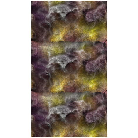 Creative, rideau imprimé motif fourrure multicolore 140x245 cm, 1 pièce