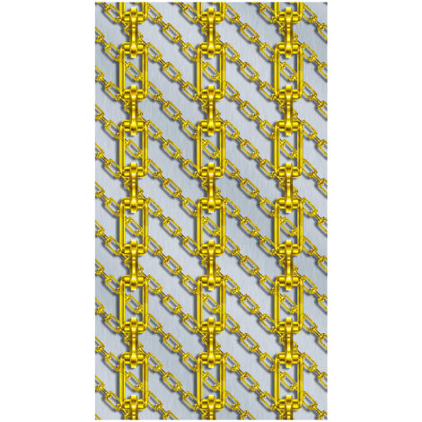 Creative, rideau imprimé motifs chaines dorée-or 140x245 cm, 1 pièce