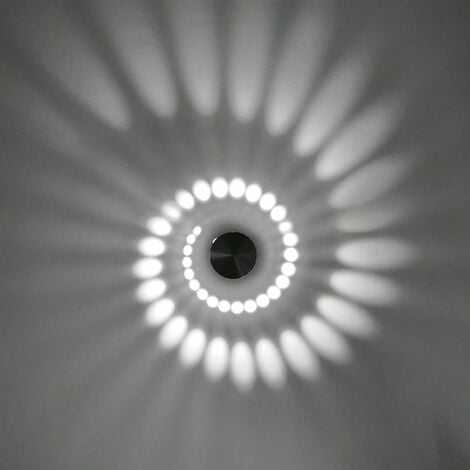 STOEX Creative Spiral Ceiling Light Round Modern Chandelier Led Simple Wall Light for Bedroom Cafe Living Room 3W Cold White