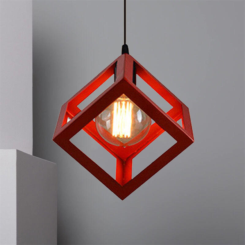 Image of Creative Square Pendant Light Metal Iron&hellip;