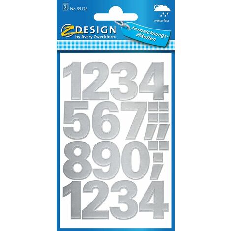 Creative Sticker Zahlen Silber