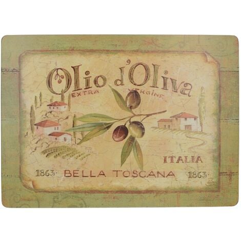 CREATIVE TOPS Creative Covers Extra-Large Olio D Oliva de Kork Tischdecken, Set de 4