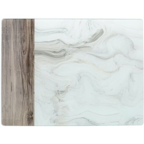 CREATIVE TOPS Glasarbeitsplattenschutz de, 40 x 30 cm, Farbe White und Grey