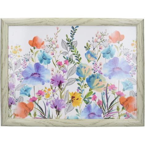Creative Tops - Vassoio imbottito con cuscino e motivo floreale, 44 x 34 cm, multicolore