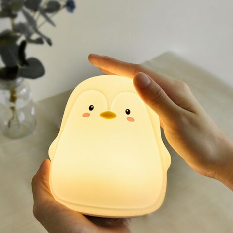 Creative Touch Cartoon Penguin Silicone Lamp Rechargeable Bedside Lamp