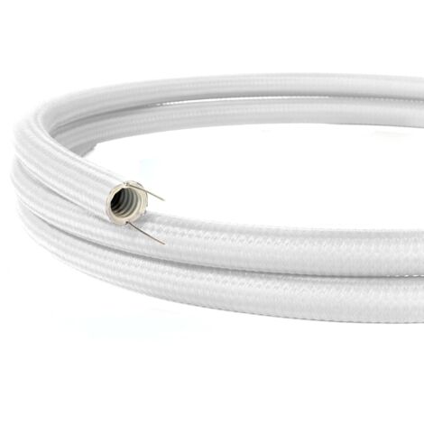 Creative-Tube, tube flexible avec revêtement tissu Effet Soie Blanc RM01, diamètre 20 mm