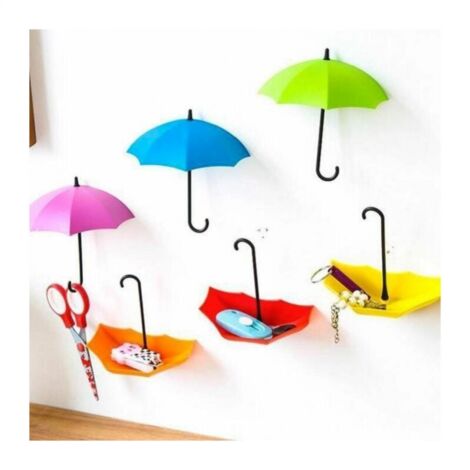 Creative umbrella hook, nail-free cute small sticky hook, door back adhesive hook, wall hanging hook 6 pack