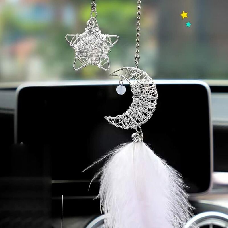 Creativo Hollow Feather Moon Star Hanging Ciondolo...
