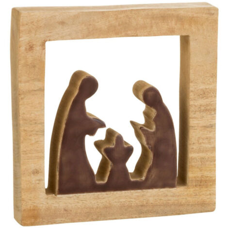 Crèche de Noël Déco "Carrée" 20cm Marron