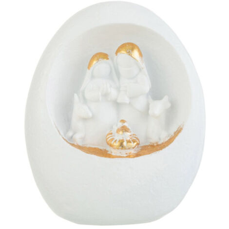 Crèche de Noël Design "3 Sujets" 19cm Blanc
