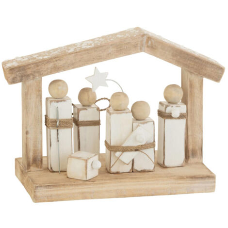 Crèche de Noël en Bois "Minimaliste" 25cm Naturel