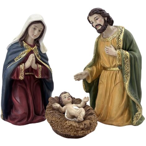Crèche de Noël en résine, 3 pièces - Décoration originale
