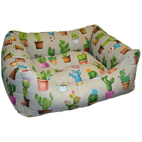 CRECHE EN TOILE DE VIENNE AVEC IMPRESSION DE CACTUS 50 X 40 X 20 CM  OFFRE EXCLUSIVE