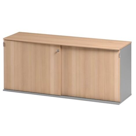 Crédence 2 portes coulissantes hêtre ambré H 74 x L 160 cm - Jazz