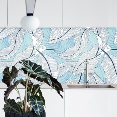 Crédence à coller Palmier Bleu 100 x 40 cm