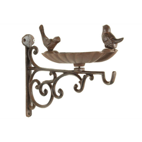 Crédence abreuvoir oiseaux fonte - Fonte - Marron - Décoration d'Autrefois
