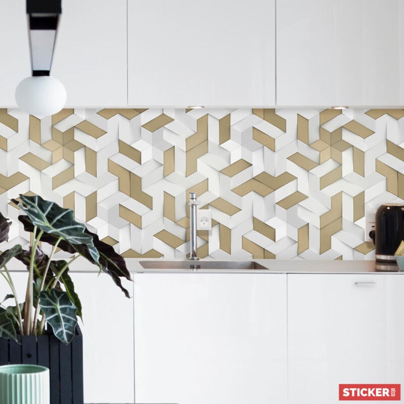 Crédence Adhésive 3D Isométrique 200 x 40 cm