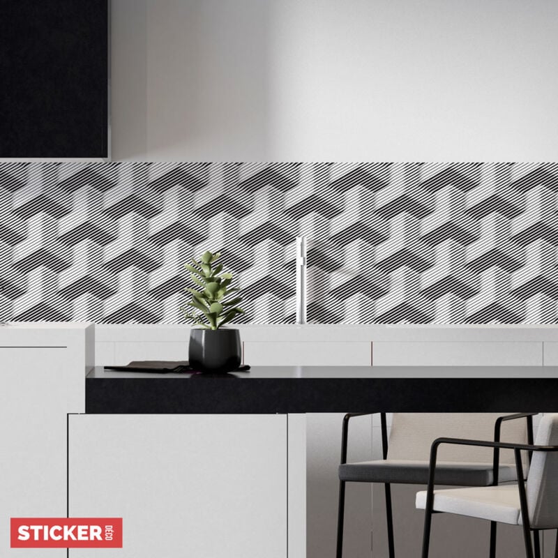 Crédence Adhésive Abstraite 3D 400 x 40 cm