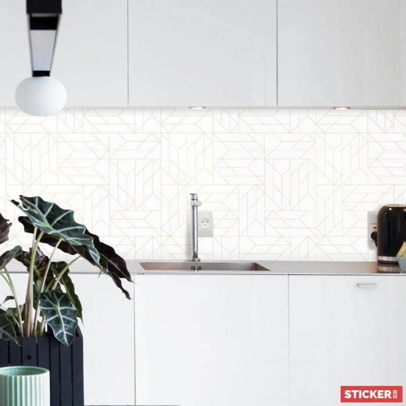 Crédence Adhésive Art Déco Géométrique 100 x 40 cm