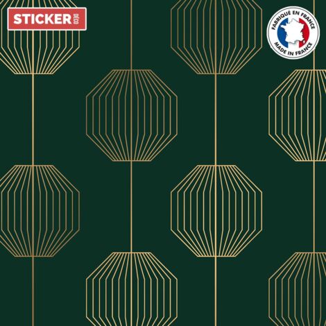 Credence Adhesive Art Deco Lampe 100 x 40 cm Vert