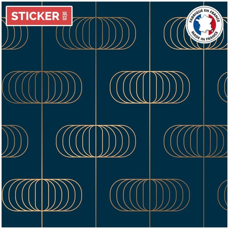 Crédence Adhésive Art Déco New York 100 x 40 cm Bleu