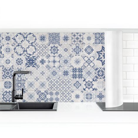 Crédence adhésive - Blue Ceramic Tiles Agadir Dimension HxL: 100cm x 50cm Matériel: Smart