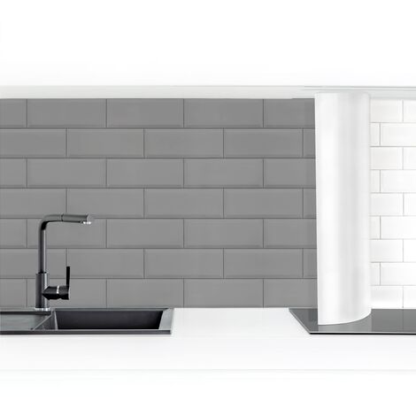 Crédence adhésive - Ceramic Tiles Light Gray Dimension HxL: 90cm x 50cm Matériel: Smart