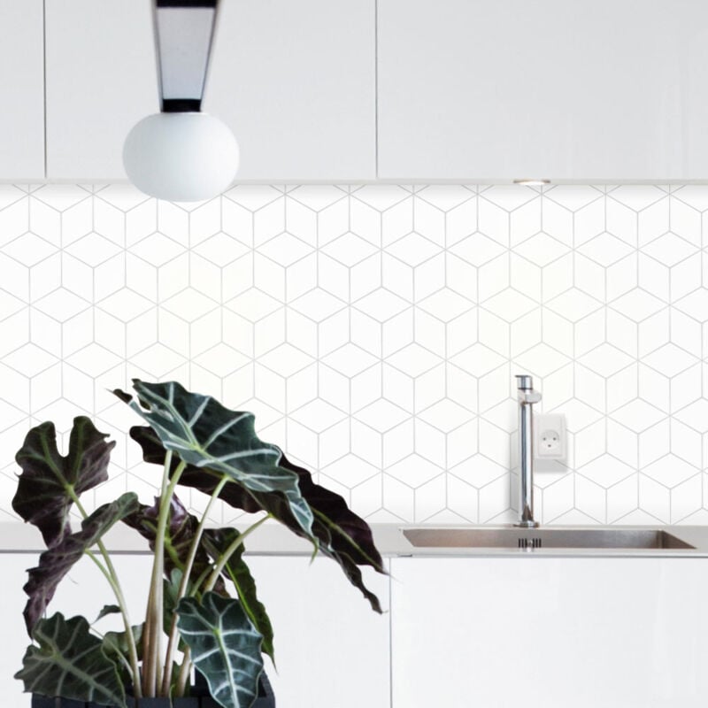 Crédence Adhésive Cube Métal 200 x 50 cm