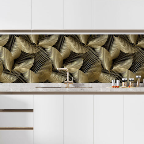Crédence adhésive cuisine - Feuilles design - 60x60 cm - Adhésif MAT