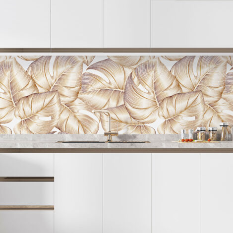 Crédence adhésive cuisine - Feuilles tropicales - 55x99 cm - Adhésif MAT
